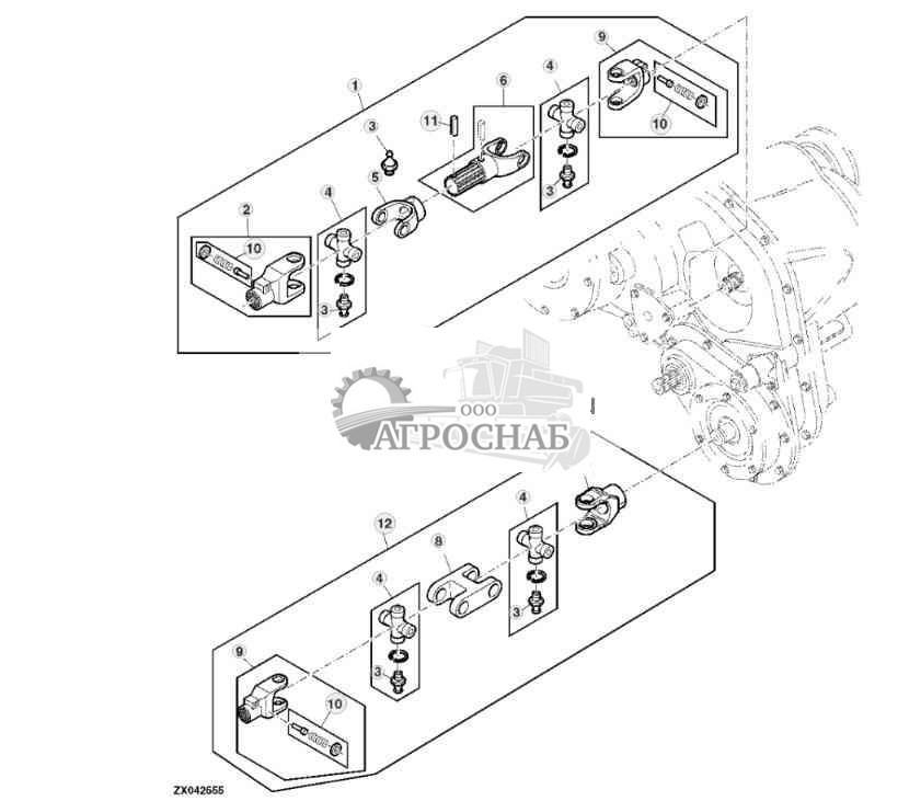 DRIVE COMPONENTS FOR FEED ROLLS (IVLOC TRANSMISSION) 